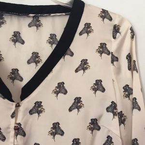 Zara zebra blouse